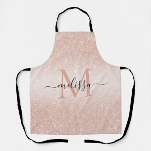 Roos Gold Glitter Script Name Monogram Schort