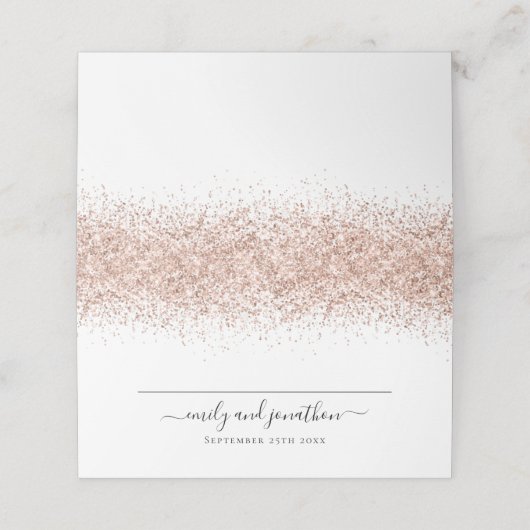 Roos Gold Glitter Script Names Date (Buitenkant ongevouwen)