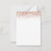Roos Gold Glitter Script Wedding RSVP Enclosure Ca Notitiekaartje (Achterkant)