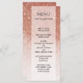 Roos Gold Glitter Shiny Elegant Menu (Voorkant / Achterkant)