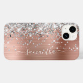 Roos Gold Glitter Silver Glam Girly Handtekening Case-Mate iPhone Case (Achterkant (horizontaal))