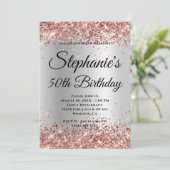 Roos Gold Glitter Silver Gradient Kaart (Staand voorkant)