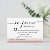 Roos Gold Glitter Song Request Wedding RSVP (Staand voorkant)