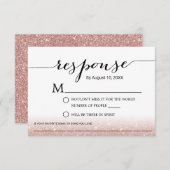 Roos Gold Glitter Song Request Wedding RSVP (Voorkant / Achterkant)