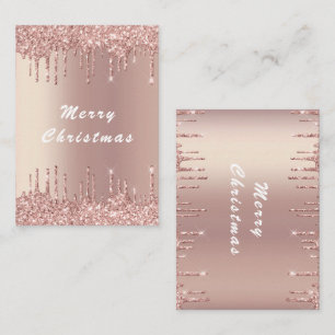 Roos Gold Glitter Sparkle Christmas Kaart Notitiekaartje