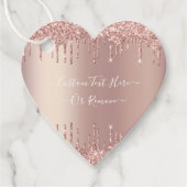 Roos Gold Glitter Sparkle Custom Text Gift Labels (Voorkant)