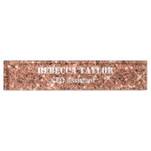 Roos Gold Glitter Sparkle Desk Name Bord Naambordje (Voorkant)