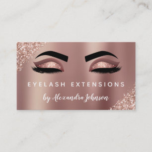 Roos Gold Glitter Sparkle Eyelash Extensions Visitekaartje