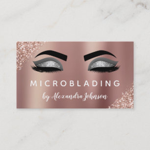 Roos Gold Glitter Sparkle Eyelashes Microblading Visitekaartje