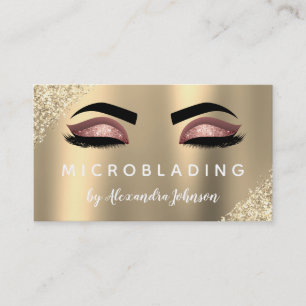 Roos Gold Glitter Sparkle Eyelashes Microblading Visitekaartje