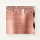 Roos Gold Glitter Sparkle Eyelashes Monogram Naam Notitieboek (Achterkant)