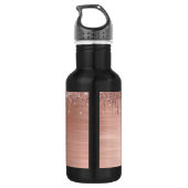 Roos Gold Glitter Sparkle Eyelashes Monogram Naam Waterfles (Achterkant)