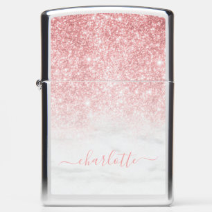 Roos Gold Glitter Sparkle Marble Persoonlijke naam