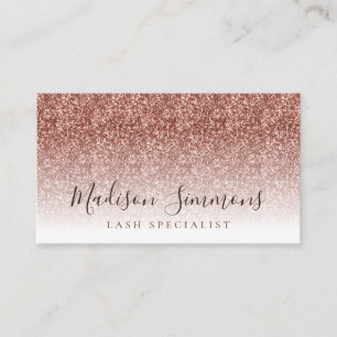 Roos Gold Glitter Sparkle Monogram Script Naam Visitekaartje