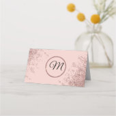 Roos Gold Glitter Sparkles Blush Pink Place Cards (Achterkant)
