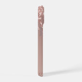 Roos Gold Glitter Sparkly Aangepaste Tekst iPhone iPhone 15 Hoesje (Rechterkant)