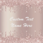 Roos Gold Glitter Sparkly Aangepaste Tekst Naam St Sticker (Voorkant)