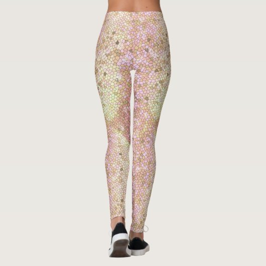 Roos Gold Glitter Sparkly Bling Mode Yoga Pants Leggings (Achterkant)