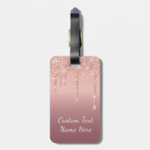 Roos Gold Glitter Sparkly Custom Text Bagagelabel (Achterkant verticaal)