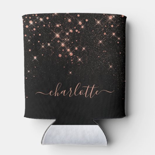 Roos Gold Glitter Sparkly Elegant Glamoureus Scrip Blikjeskoeler (Achterkant)