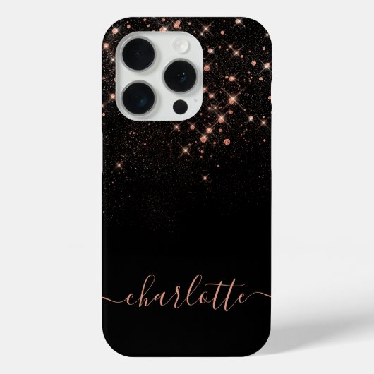 Roos Gold Glitter Sparkly Elegant Glamoureus Scrip Case-Mate iPhone Case (Achterkant)