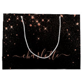 Roos Gold Glitter Sparkly Elegant Glamoureus Scrip Groot Cadeauzakje (Achterkant)