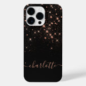 Roos Gold Glitter Sparkly Elegant Glamoureus Scrip iPhone Hoesje (Achterkant)