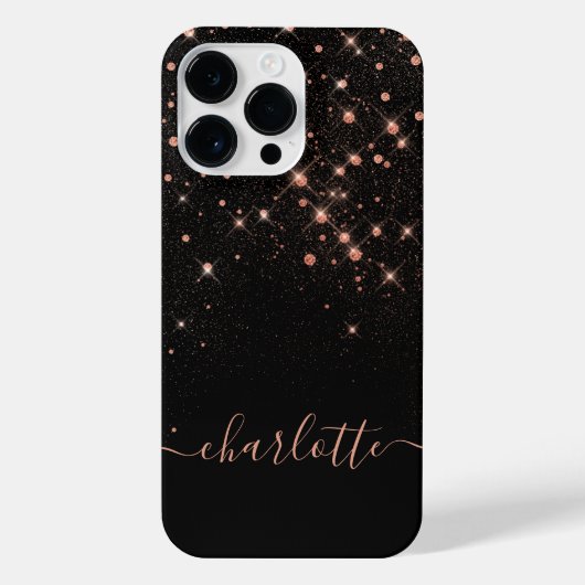 Roos Gold Glitter Sparkly Elegant Glamoureus Scrip iPhone Hoesje (Achterkant)