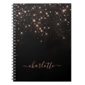 Roos Gold Glitter Sparkly Elegant Glamoureus Scrip Notitieboek (Voorkant)