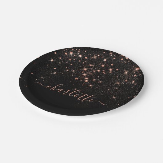 Roos Gold Glitter Sparkly Elegant Glamoureus Scrip Papieren Bordje (Gekanteld)