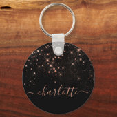 Roos Gold Glitter Sparkly Elegant Glamoureus Scrip Sleutelhanger (Voorkant)