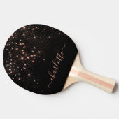 Roos Gold Glitter Sparkly Elegant Glamoureus Scrip Tafeltennisbatje (Zijkant)