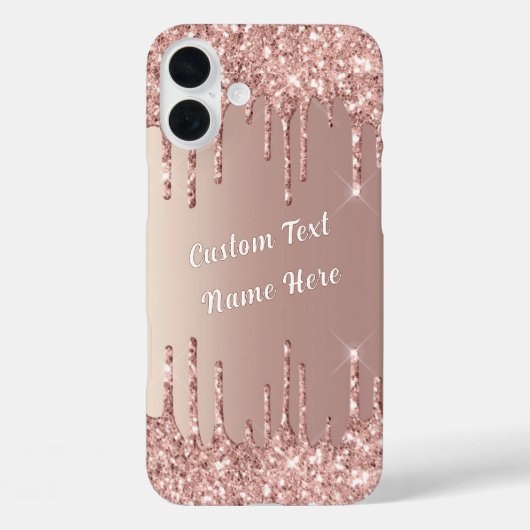 Roos Gold Glitter Sparkly iPhone Case Aangepaste t (Achterkant)