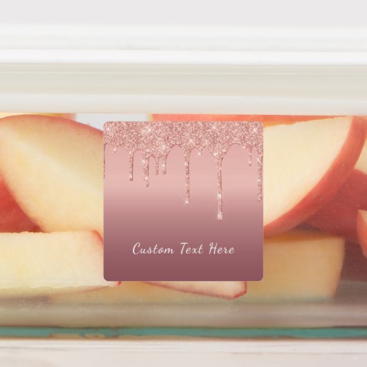 Roos Gold Glitter Sparkly Sticker met aangepaste t (Aangebracht)