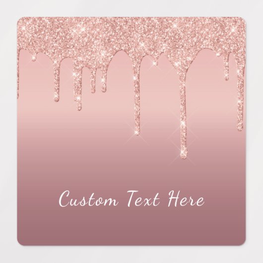 Roos Gold Glitter Sparkly Sticker met aangepaste t (Design 1)
