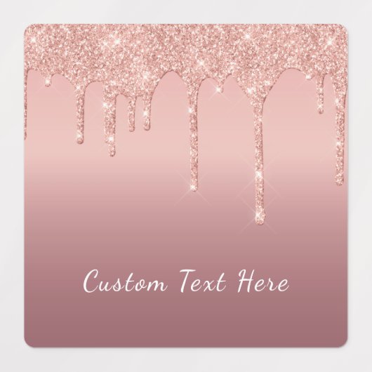 Roos Gold Glitter Sparkly Sticker met aangepaste t (Design 2)