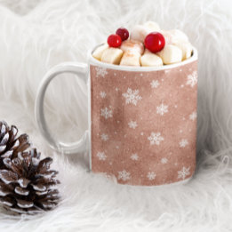Roos Gold Glitter Stars Snowflakes Koffiemok