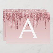 Roos Gold Glitter Sweet 16 Save the Date Kaart (Voorkant / Achterkant)