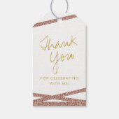 Roos Gold Glitter tapestandaard - Hartelijk dank Cadeaulabel (Voorkant)