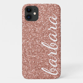 Roos Gold Glitter Trendy Script Persoonlijk iPhone 11 Hoesje