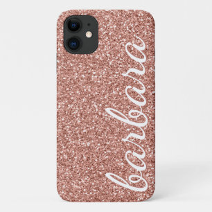 Roos Gold Glitter Trendy Script Persoonlijk iPhone 11 Hoesje