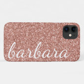 Roos Gold Glitter Trendy Script Persoonlijk Case-Mate iPhone Case (Achterkant (horizontaal))
