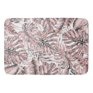Roos Gold Glitter Tropical Palm Leaves Island Chic Badmat