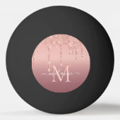 Roos Gold Glitter Uw Letter Naam Ping Pong Ball (Achterkant)