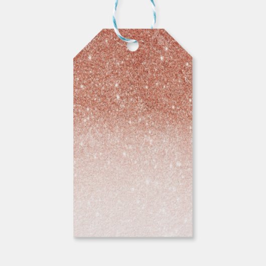 Roos Gold Glitter Verjaardag Bedankt Label cadeau Cadeaulabel (Achterkant)