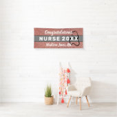 Roos Gold Glitter Verpleegster Afstuderen Klasse J Spandoek (Insitu)