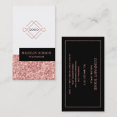 Roos Gold Glitter Visitekaartje (Voorkant / Achterkant)