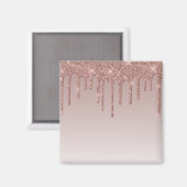 Roos Gold Glitter vloeibare schijven Magneet (Voorkant / Achterkant)