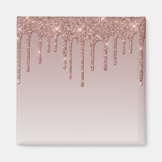 Roos Gold Glitter vloeibare schijven Magneet (Voorkant)