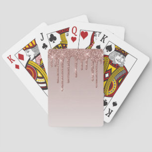 Roos Gold Glitter vloeibare schijven Pokerkaarten